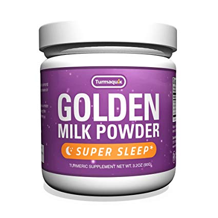 Super Sleep Golden Milk Powder (90 Servings) Turmeric   Melatonin, Valerian, Chamomile, Lemon Balm & 5 Superfood Boosters