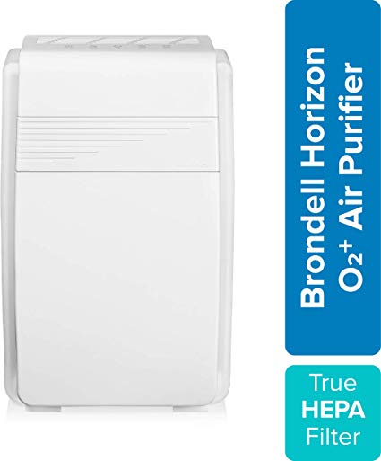 Brondell Horizon O2  Air Purifier P200, 5 Stage Filtration System with True HEPA Filter and Intelligent Ion Technology – Dust, Mold, Smoke, and Allergy Relief, 560sf - CARB Certified