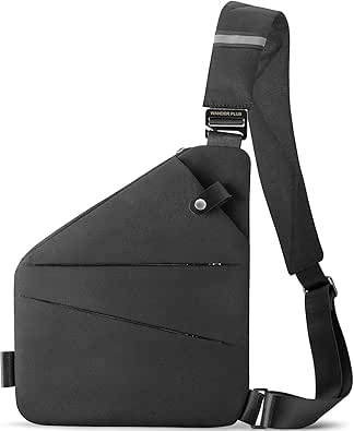 WANDER PLUS® Anti Theft Crossbody Travel Bag for Women Men, Multi-Pocket Crossbody Bag, Slim Sling Bag with Adjustable Strap