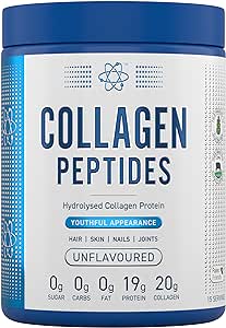 Applied Nutrition Collagen Peptides Powder - Hydrolysed Bovine Collagen Protein, Halal, Healthy Skin, Hair, Nails (Unflavoured) (300g - 15 Servings)