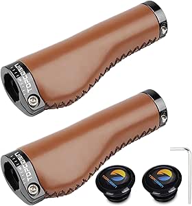 Bicycles Handlebar Grips, Aluminum Lock-on Ergonomic Bike Grips, Cushion Vibrations Comfort Bike Handlebar Grips, Mountain MTB BMX Bicycles Grips for Scooter