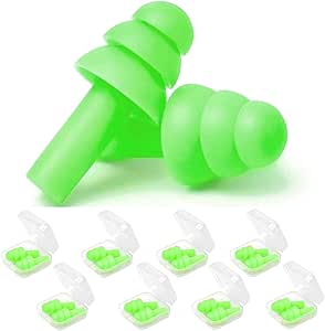 Ear Plugs for Sleeping, 8 Pairs Noise Canceling Soft Reusable Silicone Earplugs Waterproof Noise Reduction Earplugs for Sleeping, Swimming, Snoring, Concerts, Work, Noisy Places