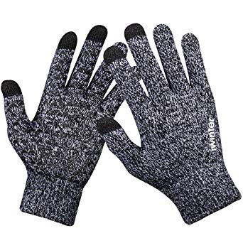 Knit Gloves,Anqier Windproof Touchscreen Warm Hand Gloves for Men & Women