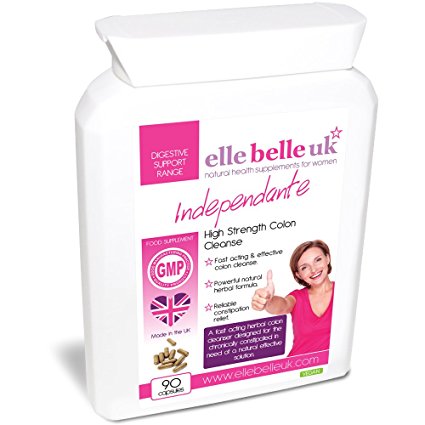 Strong Herbal Colon Cleanse 90 Capsules – Elle Belle UK Independante – Natural Health Food Supplement Formulated to Cleanse, Detox & Help Support Healthy Digestion & Bowels.