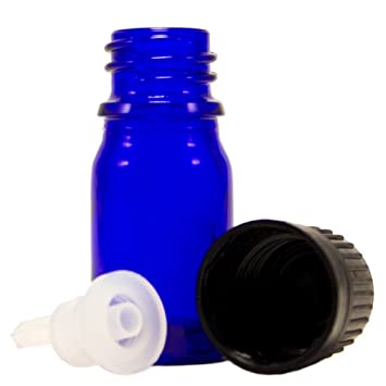 5 ML Cobalt Blue Glass Bottles with Euro Droppers 12/PK