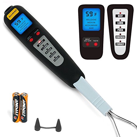 Pre-Programmed Digital Meat Thermometer w/Instant Probe Reading & 5 Selectable Preset BBQ/Cooking Programs | Perfect Gift Idea