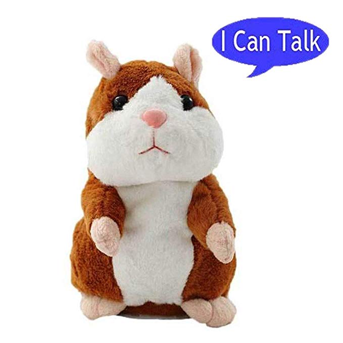 Toyland Plush Interactive Toys PRO Talking Hamster Repeats What You Say Moves Head Electronic Pet Chatimals Mouse Buddy for Boy and Girl, 5.7 x 3 inches
