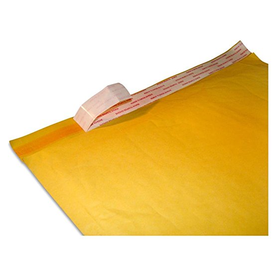 GE Kraft Bubble Mailer Padded Envelopes, #000 4"X8", 500 Qty