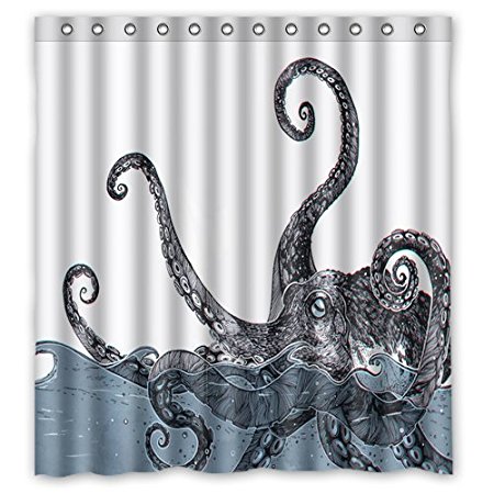 Fashionable Bathroom Collection-Custom Octopus Custom Shower Curtain Bath Decor Curtain 66 " X 72 "