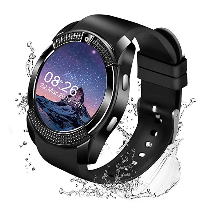 Littlejian Smart Watch,Bluetooth Smartwatch Touch Screen Wrist Watch with Camera/SIM Card Slot,Waterproof Smart Watch Sports Fitness Tracker Android Phone Watch Compatible with Android Phones Samsung