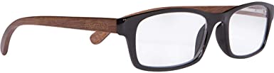 WOODIES Walnut Wood Reader Glasses with Clear Magnified Lenses