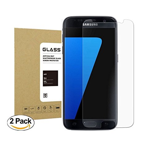 Galaxy S7 Tempered Glass Screen Protector [2 Pack] Halier [9H Hardness] [Anti-scratches] [Crystal Clear] [Bubble Free] Premium Screen Protector for Samsung Galaxy S7