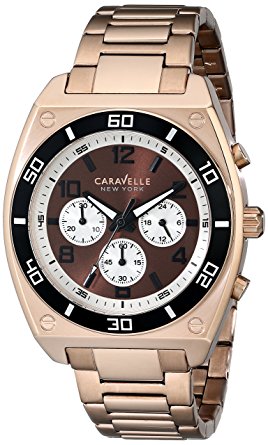 Caravelle New York Men's 45A110 Analog Display Japanese Quartz Rose Gold Watch