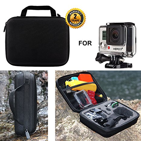 Zoukfox Carrying Case and Storage Bag, Digital Camera Protective Bag with High-quality Water Resistant EVA Shockproof for Gopro Hero 4 Hero 3 Hero 3  (middle)