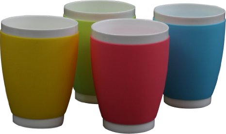 Suner Solo 14-ounce Plastic Cups Set of 4,red blue yellow green,Dishwasher Safe