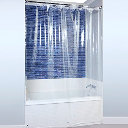 72" x 96" Mildew Resistant Floor to Ceiling PEVA Shower Liner with Microban in Clear