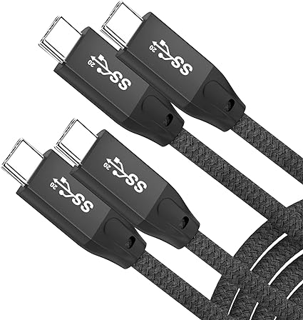 UseBean Cable USB C a USB C 100W 4.5M (2 Pack), USB 3.2 Gen 2X2 20Gbps Tipo C Cable de PD Carga Rápida Transmisión de Vídeo 4K@60Hz,Cable de Nylon Trenzado para Thunderbolt 3 MacBook Pro,iPad,Galaxy