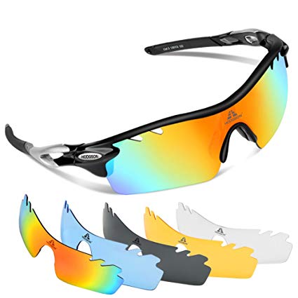 HODGSON Polarized Sports Sunglasses for Men Women with 5 Interchangeable Lenses