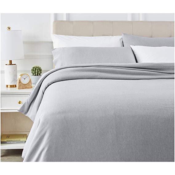 AmazonBasics Chambray Duvet Cover Set - Full/Queen, Slate Grey