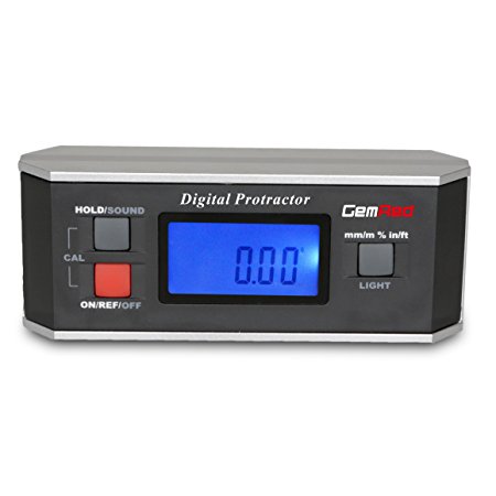 GemRed 82413 Digital Protractor Angle Finder Gauge Inclinometer with Backlight IP65
