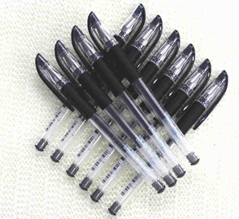 Uni-ball Signo Rubber Grip & Stick Ultra Micro Point Gel Pens -0.28mm-black Ink-value Set of 10