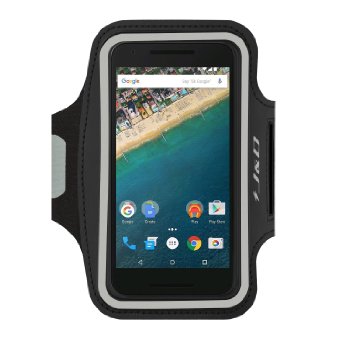 Nexus 5X Armband JampD Sports Armband for Google Nexus 5X Key holder Slot Perfect Earphone Connection while Workout Running Black