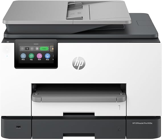 HP OfficeJet Pro 9135e Wireless All-in-One Color Inkjet Printer, Print, scan, Copy, fax, ADF, Duplex Printing Best for Office, 3 Months of Ink Included (404M0A)