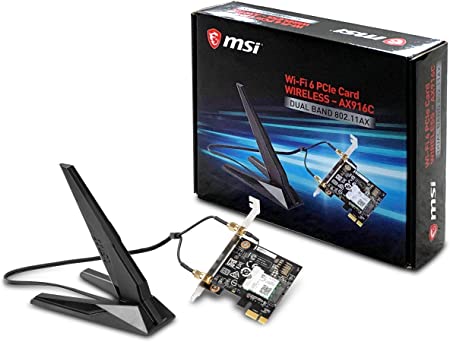 MSI Dual Band AX 200 WiFi 6 Bluetooth 5.0 Long Range Wireless MU-MIMO PCIe Network Adapter Card (AX905C)