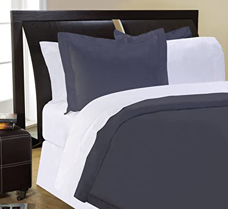 Pointehaven 400 Thread Count Pima Cotton Duvet Set, Queen, Grey