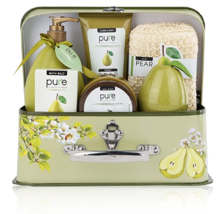One Day Sale!! Spa in a Basket. Deluxe Gift Set for Women (Fresh Pear)