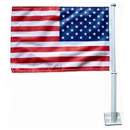 Annin Flagmakers 11-Inch by 14-Inch U.S. Nylon Car Flag and Bracket