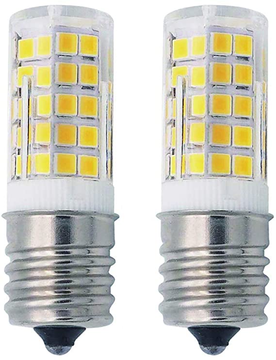 Grv E17 Led Bulb Microwave Oven Light 4W AC 110V -120V 64-2835 SMD Ceramics Bulbs 40W Equivalent Replacement Incandescent Bulb Warm White Pack of 2