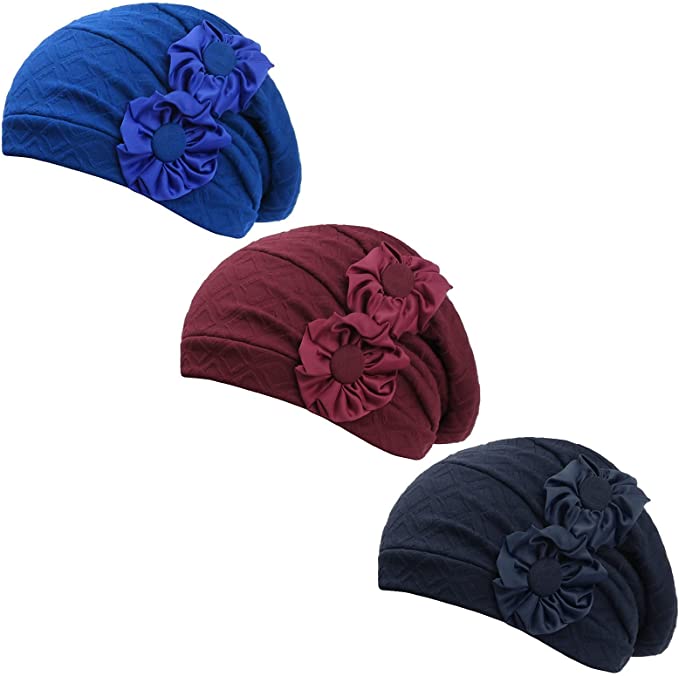 HONENNA Chemo Caps Headwear for Women Turbans Beanies Flowers Hats Headwrap for Cancer Patient Hair Loss