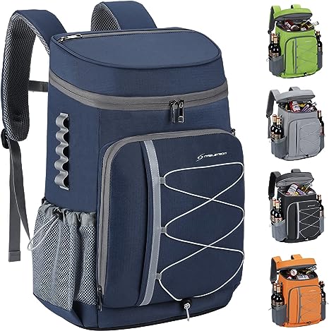 Maelstrom Cooler Backpack,35 Can Backpack Cooler Leakproof,Insulated Soft Cooler Bag,Beach Cooler Camping Cooler,Ice Chest Backpack,Travel Cooler for Grocery Shopping,Kayaking,Fishing,Hiking,Blue