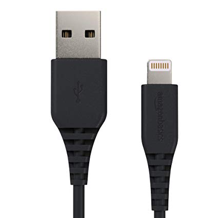 AmazonBasics Lightning to USB A Cable for iPhone and iPad - MFi Certified - 4 Inches (10 Centimeters) - Black