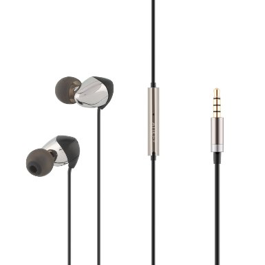 Aukey High Performance In-Ear Headphone Earbuds with In-line Mic  Metal Housing  Mic Control for Smartphone tablet PC MP3 Computer and Other Devices with 35 mm Audio Output EP-C1S