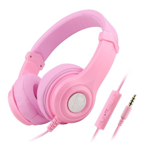 Darkiron N8 Headphones Headset with In-line Mic and Volume Control Extremely Soft Ear Pad Cute Earphones for Cellphone Smartphone IphoneipadlaptoptabletcomputerMP3MP4etc Pink