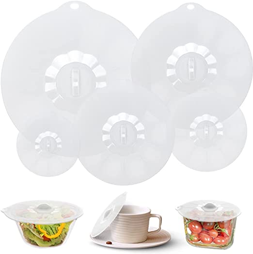 Silicone Lids for Food Storage - Silicone Bowl Covers Silicone Pot Lids BPA Free Silicone Suction Lids Silicone Microwave Cover Silicone Pot Covers for Cups Bowls Pots Pans Oven Fridge