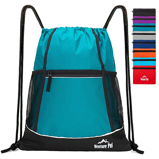 Venture Pal Packable Sport Gym Drawstring Sackpack Backpack Bag with Wet Pocket for Men,Women,Kids-8 Colors