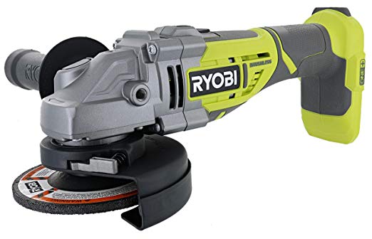 Ryobi P423 18V One  Brushless 4-1/2" 10,400 RPM Grinder and Metal Cutter w/ Adjustable 3-Position Side Handle and Onboard Spanner Wrench (Battery Not Included, Power Tool Only)