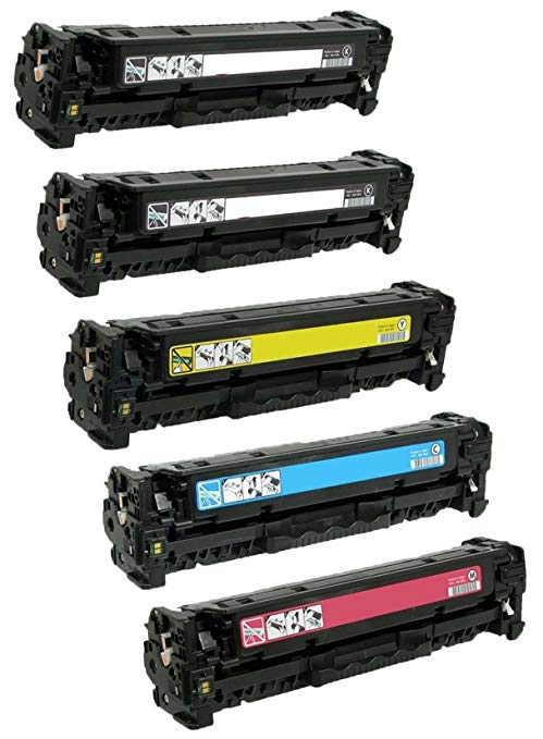 Prestige Cartridge 201X CF400X CF401X CF402X CF403X Set of 5 Compatible Laser Toner Cartridges for HP Color LaserJet Pro M252dw, M252n, MFP M277dw, MFP M277n