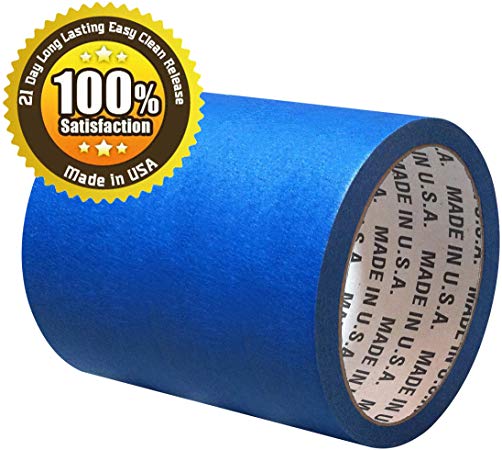 5.8 Inch Blue Painters Masking Tape - 21 Day Long Lasting Easy Clean Release Painters Tape - 5.8" x 60 YD Blue Masking Tape Great for A Variety of Surfaces