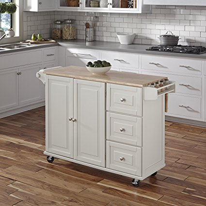 Home Styles 4511-95 Liberty Kitchen Cart with Wood Top, White