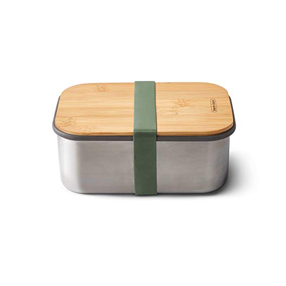 Black Blum BAM-SB-L010 Stainless Steel Sandwich Box Large - Olive Lunch, Bamboo & Silicone