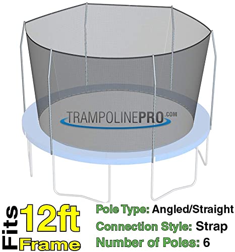 Trampoline Replacement Nets Using Straps | Choose Correct Size | Choose Correct Strap Count | Not Made for Top Rings | Net Only | Poles Not Included