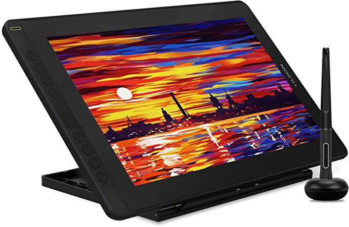 2021 HUION KAMVAS 16 Graphics Drawing Tablet with Full-Laminated Screen Android Support Graphic Monitor Pen Tablet with Battery-Free Stylus Tilt 10 Express Keys Adjustable Stand -15.6 Inch Pen Display