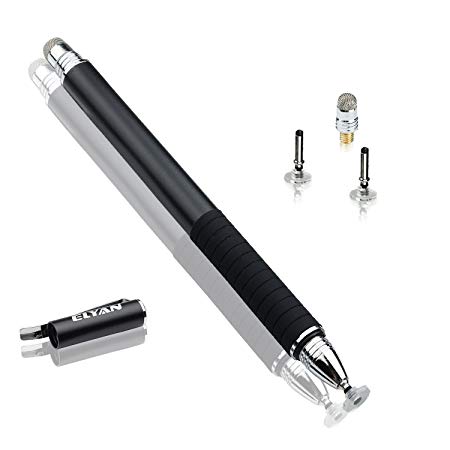 ELYAN Capacitive Stylus Pen,Disc Tip & Fiber Tip 2in1 Series, High Sensitivity & Precision styli Pens, Universal for Tablet and Touch Screens Devices