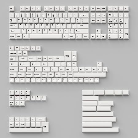 Keychron Double Shot Cherry PBT Keycap Full Keycap Set (219 Keys) - Black on White