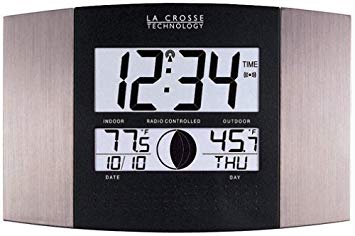 WS-8117U-IT-AL Atomic Wall Clock with Indoor/Outdoor Temperature