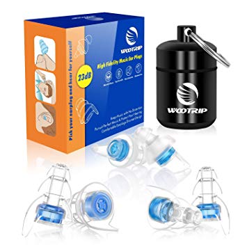High Fidelity Concert Ear Plugs, WOOTRIP Hearing Protection Noise Reduction Ear Plugs for Musicians, Motorcycle and Loud Events, 3 Pairs(Standard, Medium, Small) Reusable Silicone Ear Plugs